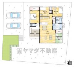 敷地面積広々約97坪＾＾ カースペース2台分＾＾並列駐車なのでスムーズに車をお停めできます＾＾夫婦で1台ずつ所有出来ます＾＾