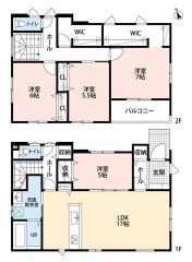 2階には大容量のWICとFLC＾＾パントリー付きで、キッチンがすっきりしますね＾＾