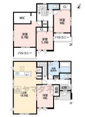 LDKは広々約18.5帖＾＾約8.7帖の主寝室には大容量のＷＩＣ付です＾＾