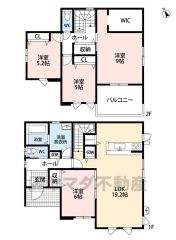 LDKと隣接する洋室合わせて広々約25.2帖。 全室南西向き。パントリー・WIC・廊下収納・バルコニー有。 全居室フローリングでお掃除ラクラク＾＾