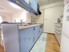 対面式カウンターキッチンでお子様の様子が見守れます。カウンタートップは耐熱性に優れており、日ごろのお掃除もふき取るだけでＯＫ。ステンレスシンクも簡単にお掃除できますよ。