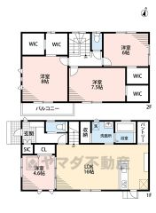 2階全居室に収納量たっぷりウォークインクローゼット完備。SIC・パントリー・洗面室収納。オールフローリングでお掃除ラクラク＾＾