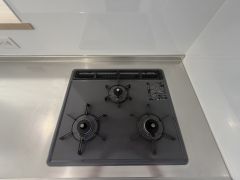 3口コンロなので、効率よくお料理が楽しめます。毎日のお料理も楽しくなりますね＾＾