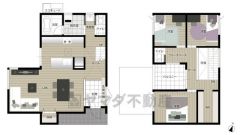 WIC・バルコニー・フリースペース・リビング収納有＾＾リビング上部は吹き抜けで開放感とおしゃれさを引き立たせます＾＾