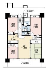 WIC・和室・全居室収納有＾＾9階の上層階。開放感あるワイドバルコニー＾＾