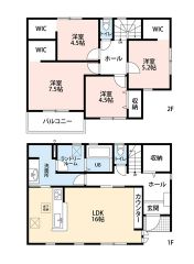 1階にはストレージルーム付き＾＾2階にもWICが3カ所あり、たっぷり収納できますよ＾＾ 家族の会話が増えるカウンターキッチン採用＾＾