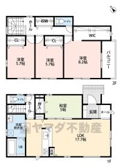 ウォークインクローゼット・パントリー・リビング収納・廊下収納など収納が豊富＾＾ リビングと隣接する和室を一体利用すると約23帖の大空間です。