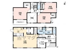 アウトドア空間を演出するマルチエントランス採用＾＾パントリー付＾＾WIC2カ所＾＾開放的な吹き抜けあり＾＾