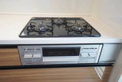 3口コンロなので、効率よくお料理が楽しめます。毎日のお料理も楽しくなりますね＾＾