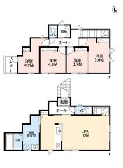 LDK広々16帖。バルコニー・廊下収納・パントリー有＾＾
