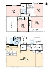 バルコニーは2カ所＾＾リネン庫は窓付きで室内物干し場所としても＾＾