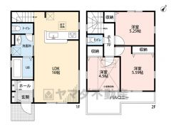 LDK広々16帖。 屋根裏収納・ワイドバルコニー全居室収納有＾＾