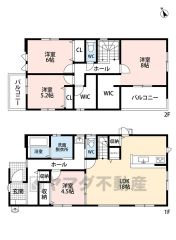 LDK広々18帖。パントリー・ファミリークローク・WIC・2面バルコニー有＾＾全居室収納有＾＾