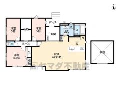 生活導線が良く、ご家族とのコミュニケーションも増える平屋建て＾＾ 敷地面積は広々約81坪＾＾LDKは約25帖＾＾