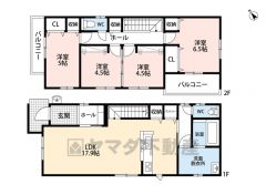 LDK広々18.2帖＾＾ WIC3カ所・パントリー・バルコニー和室付き＾＾ 各居室、収納豊富ですっきりとした空間になります＾＾