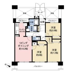 バルコニー3カ所＾＾全居室収納完備。