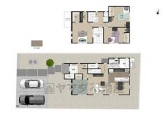 ウォークインクローゼット・シューズインクローク・パントリー・カウンター付きワークスペースあり＾＾ リビング約18帖。