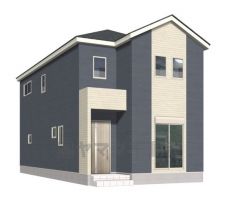 （3号棟）完成予想図。グレー・ホワイトを基調としたシンプルで飽きの来ない外観です。 設備仕様も充実した新築戸建です。 快適でゆとりのある生活空間で新生活を始めましょう^^