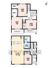 敷地面積40.74坪。 LDK広々18帖以上＾＾ 南面バルコニー・WIC2ヵ所・パントリー有＾＾全居室に収納有＾＾お部屋をスッキリとさせてくれます＾＾
