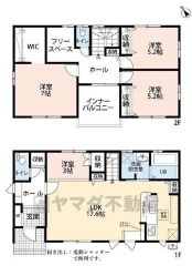 LDKは約17.6帖。スタディカウンター付き＾＾2階インナーバルコニー＾＾