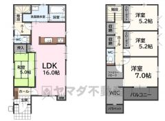 LDKは約16帖＾＾隣接する和室と合わせると約20帖あり広々と使えますよ＾＾2階にはファミリークロークや廊下収納、ＷＩＣ等充実の収納スペースを確保＾＾