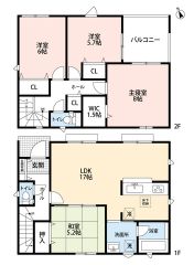 LDKと和室合わせて広々22.2帖。バルコニー・WIC・廊下収納有＾＾