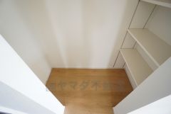 同仕様写真。キッチン横パントリー。食器やキッチン用品、食料品の保存に便利です＾＾可動棚式なので高さのある物もスッキリ収納できます＾＾