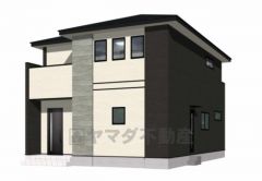 （2号棟）完成予想図。ブラック・ホワイトを基調としたシンプルで飽きの来ない外観です。 設備仕様も充実した新築戸建です。 快適でゆとりのある生活空間で新生活を始めましょう^^