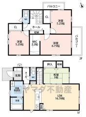 リビングと隣接する和室を一体利用すると広々約22帖の空間です。 ウォークインクローゼット・パントリー・廊下収納・玄関電子錠完備＾＾