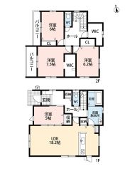 約18帖のLDKに約5帖の洋室が隣接しており、繋げると広々とした空間となります＾＾