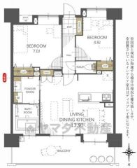 約14帖のLDK＾＾北向きのバルコニーは年中安定した明るさを確保できますよ＾＾約7帖の主寝室にはハンガーパイプ付きのクローゼット＾＾