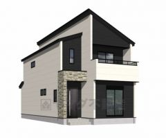 （2号棟）完成予想図。ホワイトを基調としたシンプルで飽きの来ない外観です。建物ごとに間取りや色味が異なりますので、ぜひ一度現地で見比べてください.