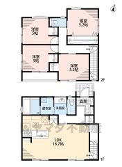 オール電化＾＾敷地面積51坪＾＾IHクッキングヒーター・全居室収納有・南面バルコニー・2F洋室4部屋＾＾