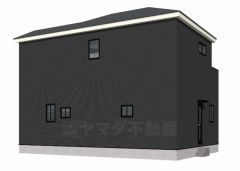 （4号棟）完成予想図。流行に左右されないベーシックなカラーリングは、永住にふさわしい佇まいです。 建物ごとに間取りや色味が異なりますので、ぜひ一度現地で見比べてください＾＾