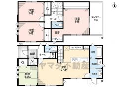 オール電化。LDK広々17.5帖。 システム収納・バルコニー・パントリー・SIC・和室有。 全居室に収納有。