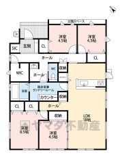 生活導線の良い平屋建て。LDK広々18帖。 ファミリークローク・カウンター・パントリー・土間スペース・SIC有＾＾