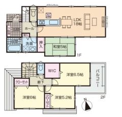 収納量たっぷりウォークインクローゼット付き。 リビングと隣接する和室を一体利用すると23帖の大空間です＾＾