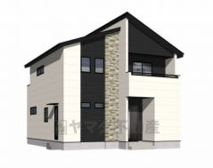 （1号棟）完成予想図。ホワイトを基調としたシンプルで飽きの来ない外観です。設備仕様も充実した新築戸建です。 快適でゆとりのある生活空間で新生活を始めましょう^^