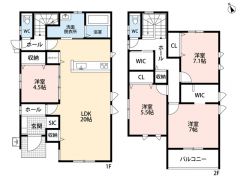 LDK広々20帖。 ファミリークローク・パントリー・バルコニー・SIC・WIC・エアコン有＾＾