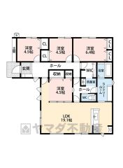 お掃除のしやすいオールフローリング4LDKの平屋です＾＾ファミリークローク完備＾＾