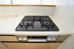 3口コンロなので、効率よくお料理が楽しめます。毎日のお料理も楽しくなりますね＾＾