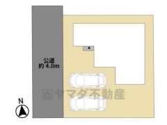 カースペースは停めやすい並列駐車2台付き。