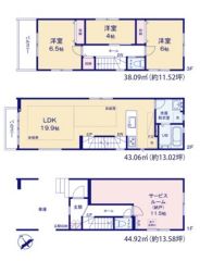 2階リビングは明るく、周囲の視線が気にならないため開放的です＾＾バルコニーは2階と3階＾＾1階は約11.5帖のサービスルームがございます＾＾