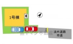 駐車スペースは縦列で2台分＾＾プライベートな空間が確保できる旗竿地です＾＾