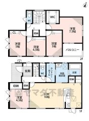 LDK広々約16帖＾＾ パントリー・WIC・ランドリールーム・バルコニー・廊下収納有＾＾全居室フローリングでお掃除ラクラク。全室南東向きで陽当たり良好＾＾