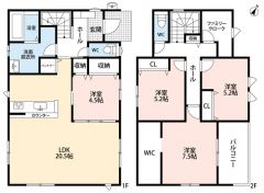 LDK広々約20.5帖＾＾ 3面採光＾＾パントリー・WIC・バルコニー・ファミリークローク有り。全居室フローリングでお掃除ラクラク＾＾