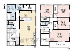 大容量パントリー・ウォークインクローゼット・廊下収納完備＾＾ リビングにはカウンター付きでお子様のお勉強やお仕事もはかどります＾＾