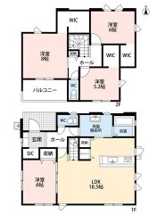 LDK広々18.5帖。SIC・パントリー・WIC3カ所・南面バルコニー有＾＾
