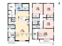 LDK広々約17.1帖。 パントリー・WIC2か所・スタディカウンター・バルコニー有＾＾