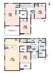 LDK広々17.7帖。LDKにエアコン設置済＾＾SIC・FCL・パントリー・土間スペース有＾＾